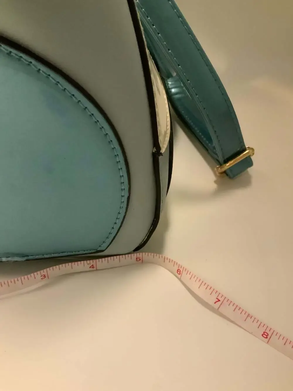 Retro Blue and White Polka Dot Kiss Lock Frame Satchel Handbag